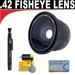 รูปย่อ .42x HD Super Wide Angle Panoramic Macro Fisheye Lens + Lenspen + 5 Pc Cleaning Kit + DB ROTH Micro Fiber Cloth For The Nikon D5000, D3000 Digital SLR Cameras Which Have The Nikon 28-80mm Lens  รูปที่1