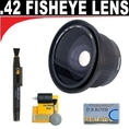 .42x HD Super Wide Angle Panoramic Macro Fisheye Lens + Lenspen + 5 Pc Cleaning Kit + DB ROTH Micro Fiber Cloth For The Nikon D5000, D3000 Digital SLR Cameras Which Have The Nikon 28-80mm Lens 