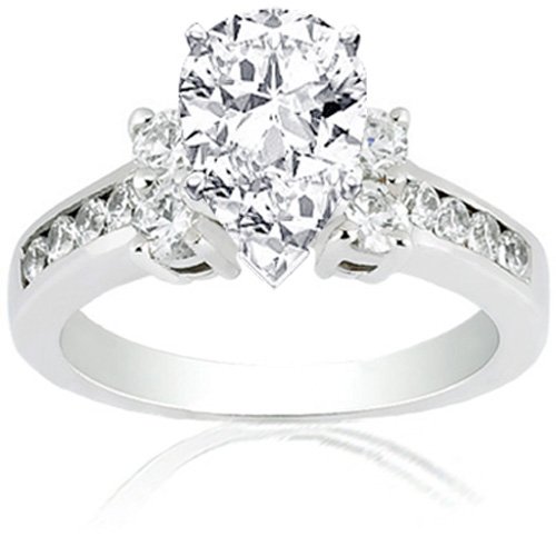 1.50 Ct Pear Shaped Diamond Engagement Ring 14K SI2 EGL รูปที่ 1