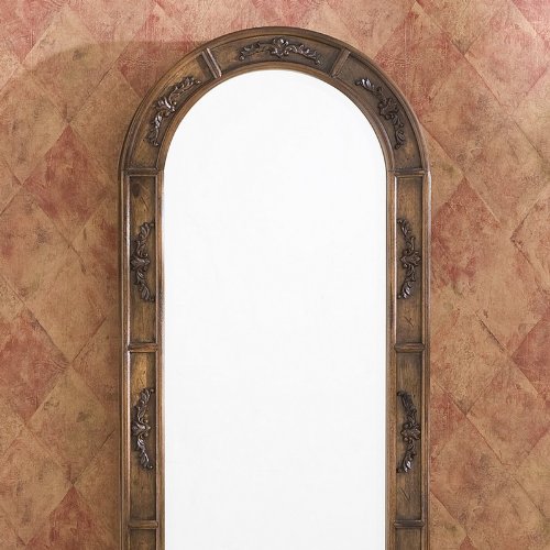Wall Mount Jewelry Armoire Mirror Arch Top Antique Oak Finish ( Antique ) รูปที่ 4