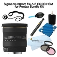 Sigma 10-20MM F4-5.6 EX DC HSM FOR PENTAX with 77mm Filter Kit + Cleaning Package ( Sigma Lens )