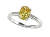 รูปย่อ 2.05 cttw Fancy Yellow CZ Engagement Ring with Diamonds by Zoe R(tm) - White Gold รูปที่1