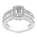 รูปย่อ 1 1/10 Carat Emerald Cut Engagement Ring in 14k White Gold รูปที่2