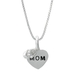 รูปย่อ Sterling Silver "Mom" Heart with Clear Crystal Bootie Pendant, 18" รูปที่1