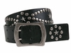 รูปย่อ Star and Circle Studded Double Prong Rectangular Buckle Leather Belt  รูปที่1