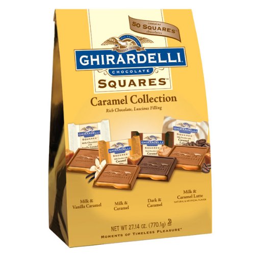 Ghirardelli Chocolate Caramel Collection SQUARES Stand Up Bag Gift Bag...