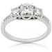 รูปย่อ 1/2ctw Three Stone Round Brilliant Diamond Engagement Ring (HI/SI) in 14K White Gold รูปที่2