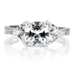 รูปย่อ Keane's Engagement Ring - 3 Stone Princess and Trillion Cut CZ - 925 Sterling Silver, 1 Carat รูปที่1