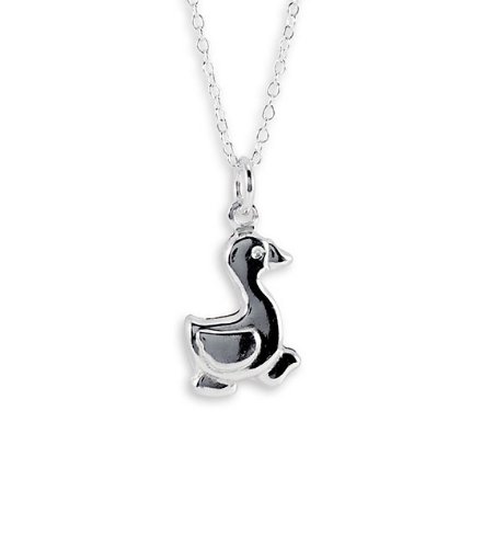 925 Sterling Silver New Duck Pendant Charm Necklace รูปที่ 1