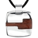 รูปย่อ Urban Nature: Designer Inspired Surgical Stainless Steel Highly Polished Square Unisex Pendant with Red Wood Finish รูปที่1