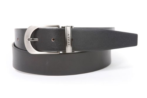 Men's 1 1/4 Inch (34 mm) Top Grain Cowhide Plain Leather Belt with Clamp Buckle  รูปที่ 1