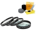 DIGI 77mm +1 +2 +4 +10 Close-Up Macro Filter Set with Pouch For Specific Canon Lenses (Models Specified In Details) + DIGI TECH Professional 5 Piece Cleaning Cloth ( Digi Lens )
