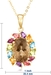 รูปย่อ 14k Yellow Gold Plated Sterling Silver Smoky Quartz Oval with Pear-Shaped Multi-Gemstone Pendant, 18.5" รูปที่3