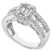 รูปย่อ 1 1/10 Carat Emerald Cut Engagement Ring in 14k White Gold รูปที่1