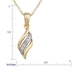 รูปย่อ 18k Yellow Gold Plated Sterling Silver Diamond Accent Pendant, 18" รูปที่3