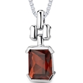 2.75Ct Radiant Cut Garnet Pendant in Sterling Silver