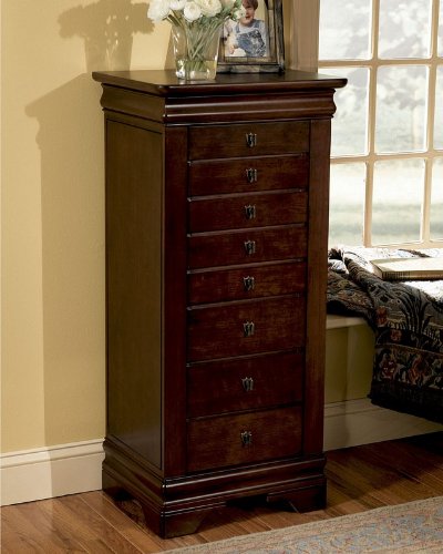 Jewelry Armoire with Louis Philippe Style in Marquis Cherry Finish ( Antique ) รูปที่ 3