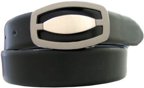 Belt By Ardente, Made in Italy, Black, Brown, Brushed Nickel Finish Buckle, 35mm. (App.1-1/2