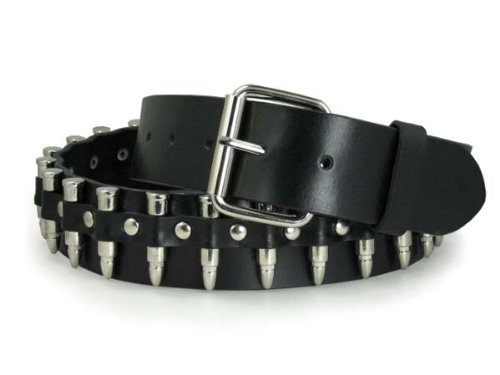 Snap On Bullets Decoration Leather Belt  รูปที่ 1