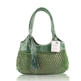 LAZETTI Italian Made Perforated Leather Designer Handbag