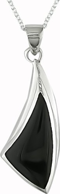 Sterling Silver Black Onyx Triangle Pendant