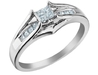 รูปย่อ Princess Cut Diamond Engagement Ring & Wedding Band Set 1/4 Carat (ctw) in 14K White Gold รูปที่2