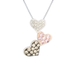 รูปย่อ 10k White Gold Pink Sapphire and Diamond Three-Heart Pendant, 18" รูปที่1