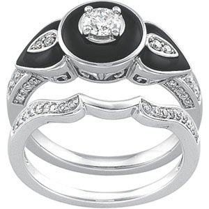 14K White Gold Diamond Bridal Engagement Ring รูปที่ 1