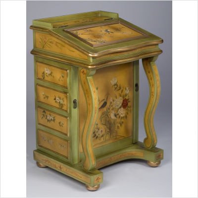 Davenport Desk Style Jewelry Armoire in Mustard Yellow and Green ( Antique ) รูปที่ 1