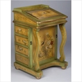Davenport Desk Style Jewelry Armoire in Mustard Yellow and Green ( Antique )