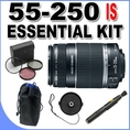 Canon EF-S 55-250mm f/4.0-5.6 IS Telephoto Zoom Lens for Canon Digital SLR Cameras BigVALUEInc Accessory Saver Essentials Bundle ( Canon Lens )