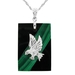 รูปย่อ Sterling Silver Onyx and Malachite Eagle Pendant, 18" รูปที่1