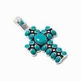 Turquoise Epoxy Cross Pendant w/Chain Necklace Fashion Jewelry