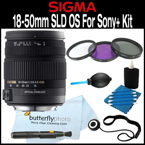 Sigma 18-50mm f/2.8-4.5 SLD Aspherical DC Optical Stabilized (OS) Lens with Hyper Sonic Motor (HSM) for Sony Digital SLR Cameras + Filter Kit + Care Package ( Sigma Lens ) รูปที่ 1