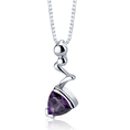 Trillion Cut Amethyst Pendant Sterling Silver