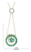 รูปย่อ 10k Yellow Gold Emerald and Diamond Circle Drop Pendant รูปที่2