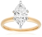 รูปย่อ Certified 14k White or Yellow Gold Marquise Solitaire Diamond Engagement Ring (2 ct, H-I Color, SI2-I1 Clarity) รูปที่3