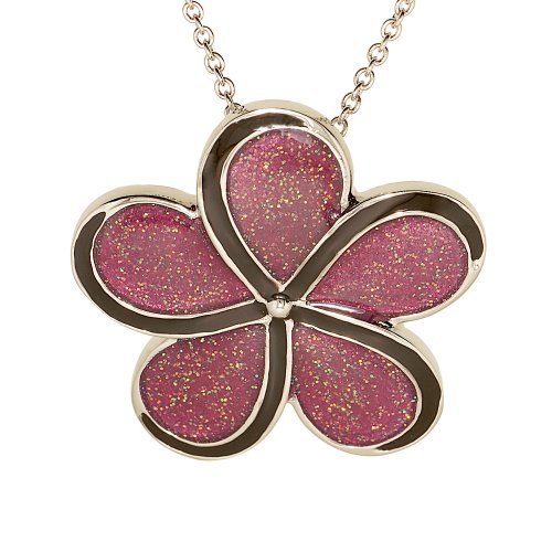 Spiral Flower Pin Pendant with Plum Glitter Epoxy รูปที่ 1