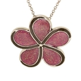 Spiral Flower Pin Pendant with Plum Glitter Epoxy