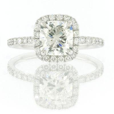 2.43ct Cushion Cut Diamond Engagement Anniversary Ring รูปที่ 1