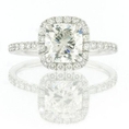 2.43ct Cushion Cut Diamond Engagement Anniversary Ring