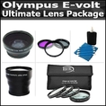 Ultimate 10PC Lens Package For Olympus E-volt E-510 E-410 E-310 E-620 E-300 E-330 E-520 Includes HD Wide Angle Lens + 3.5X Telephoto Lens + 3 Piece Filter Kit + 4 Piece Close Up Macro Lens Set With 10+ Macro Lens + Extras ( Ultimate Lens )