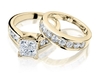 รูปย่อ Princess Cut Diamond Engagement Ring and Wedding Band Set 1.5 Carat (ctw) in 14K Yellow Gold รูปที่1