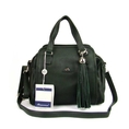 BRUNO ROSSI Italian Shoulder Bag Handbag Purse in Green Leather