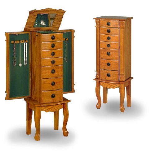 New Oak Jewelry Chest Bedroom Armoire Wood Lingerie Box ( Antique ) รูปที่ 1