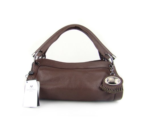 BARBARA MILANO Italian Brown Leather Designer Handbag Purse รูปที่ 1