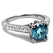 รูปย่อ Ladies 2.40ct Blue Round Diamond Engagement Ring in 18k White Gold รูปที่4