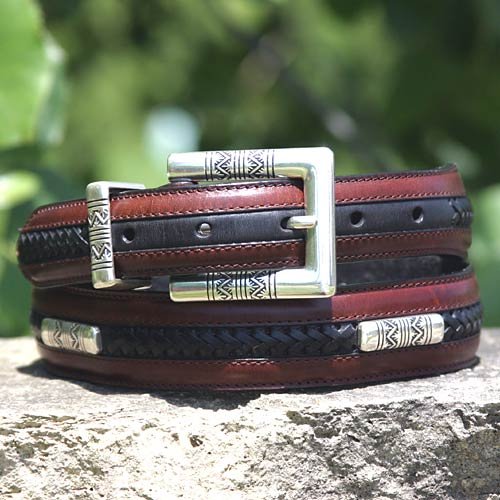 Navajo Ornament Taper Leather Belt (leather belt ) รูปที่ 1