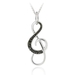 รูปย่อ Stelring Silver Black Diamond Accent Musical Note Pendant รูปที่1