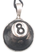 Cool Eight Ball Pewter Pendant Necklace